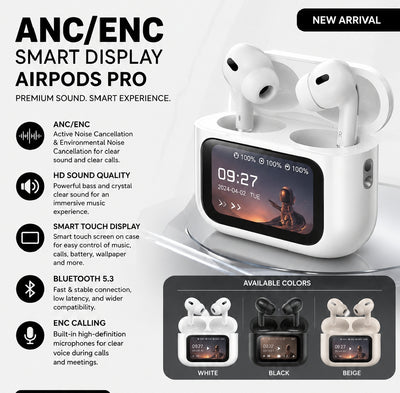 A9 Pro ANC/ENC Earbuds With Smart Display