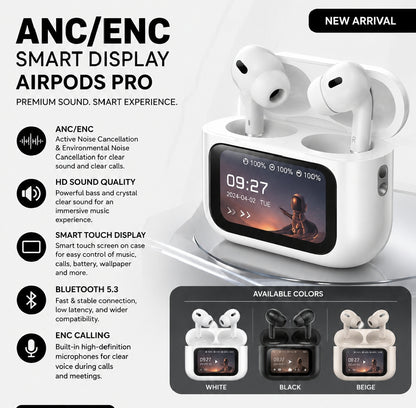 A9 Pro ANC/ENC Earbuds With Smart Display