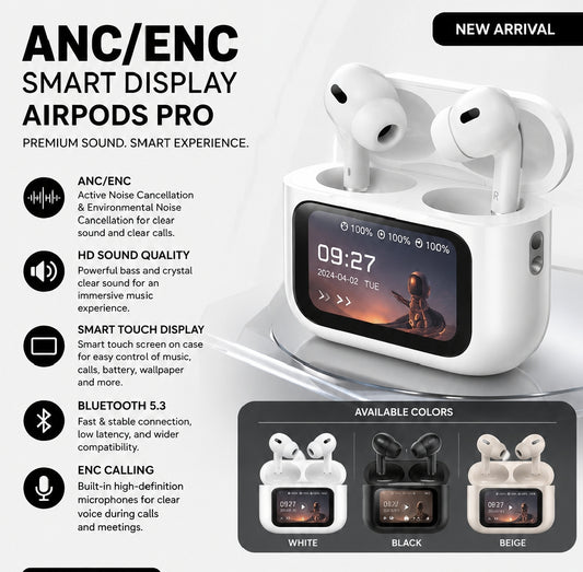 A9 Pro ANC/ENC Earbuds With Smart Display