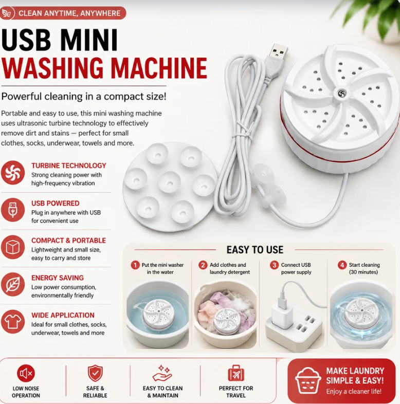 2 in 1 Mini Washing Machine