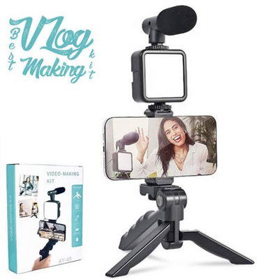 AY-49 Vlogger Kit with Mic All-in-One Kit