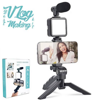 AY-49 Vlogger Kit with Mic All-in-One Kit