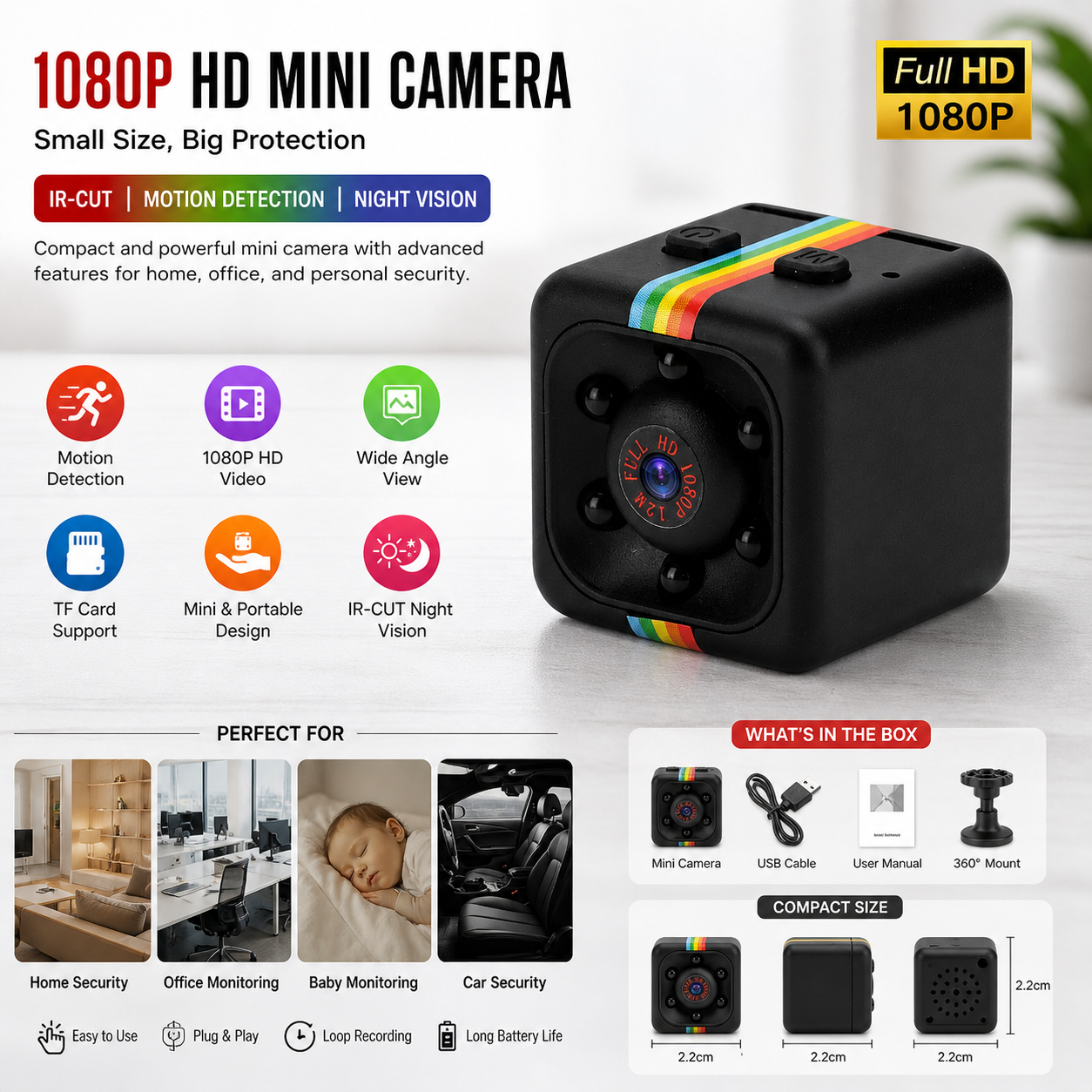SQ11 1080P HD Mini Camera (Black)